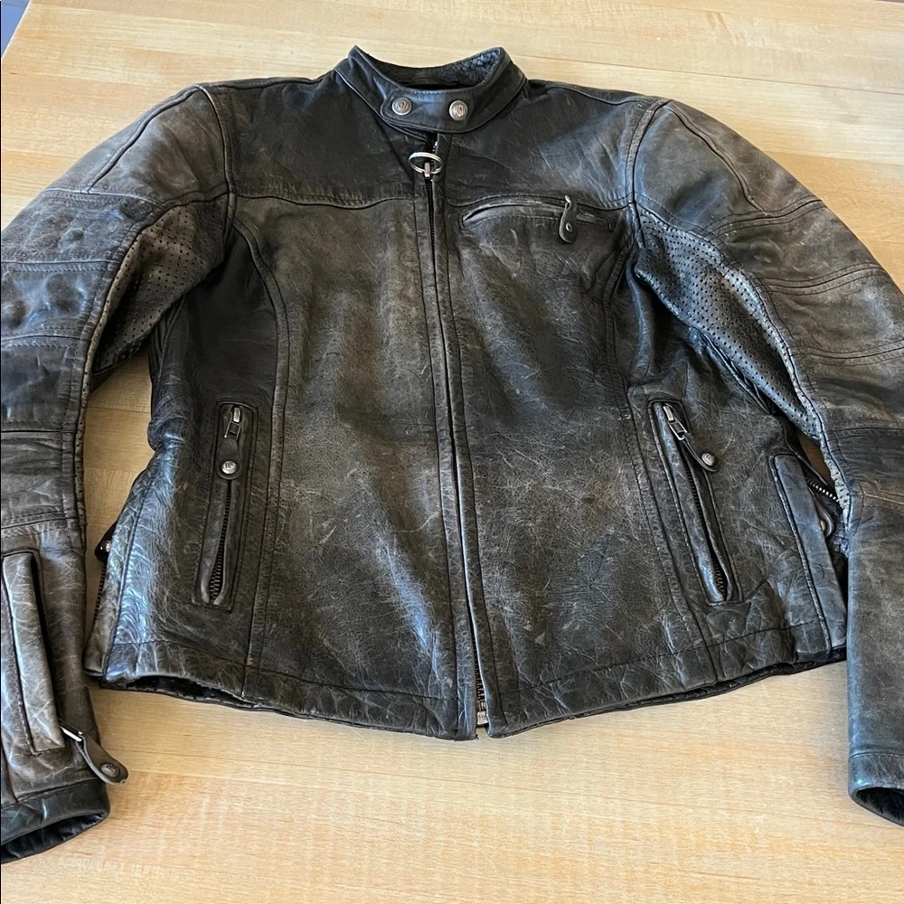 Roland Sands Design Maven distressed Cafe Moto Motorcycle Jacket Womens Small - Picture 8 of 13